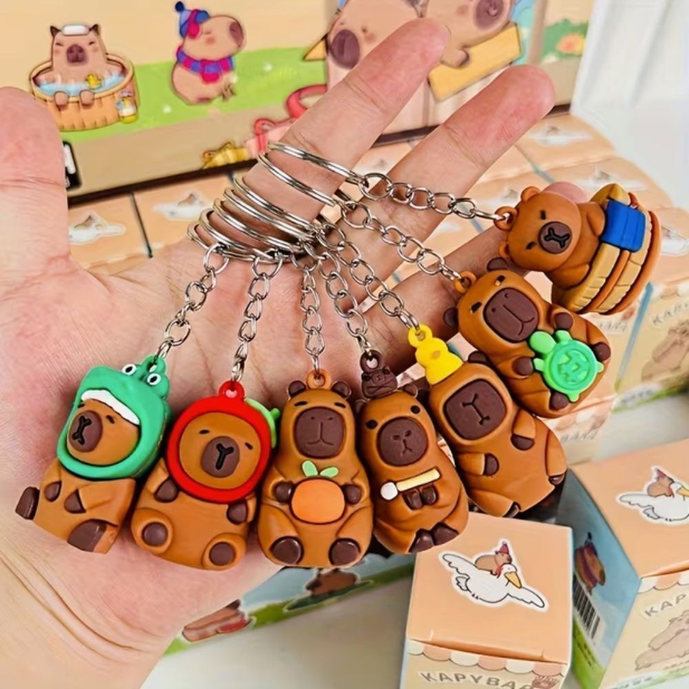 Capybara Set of 24 Backpack Key Ring Charms Party Favors New Game Prize
